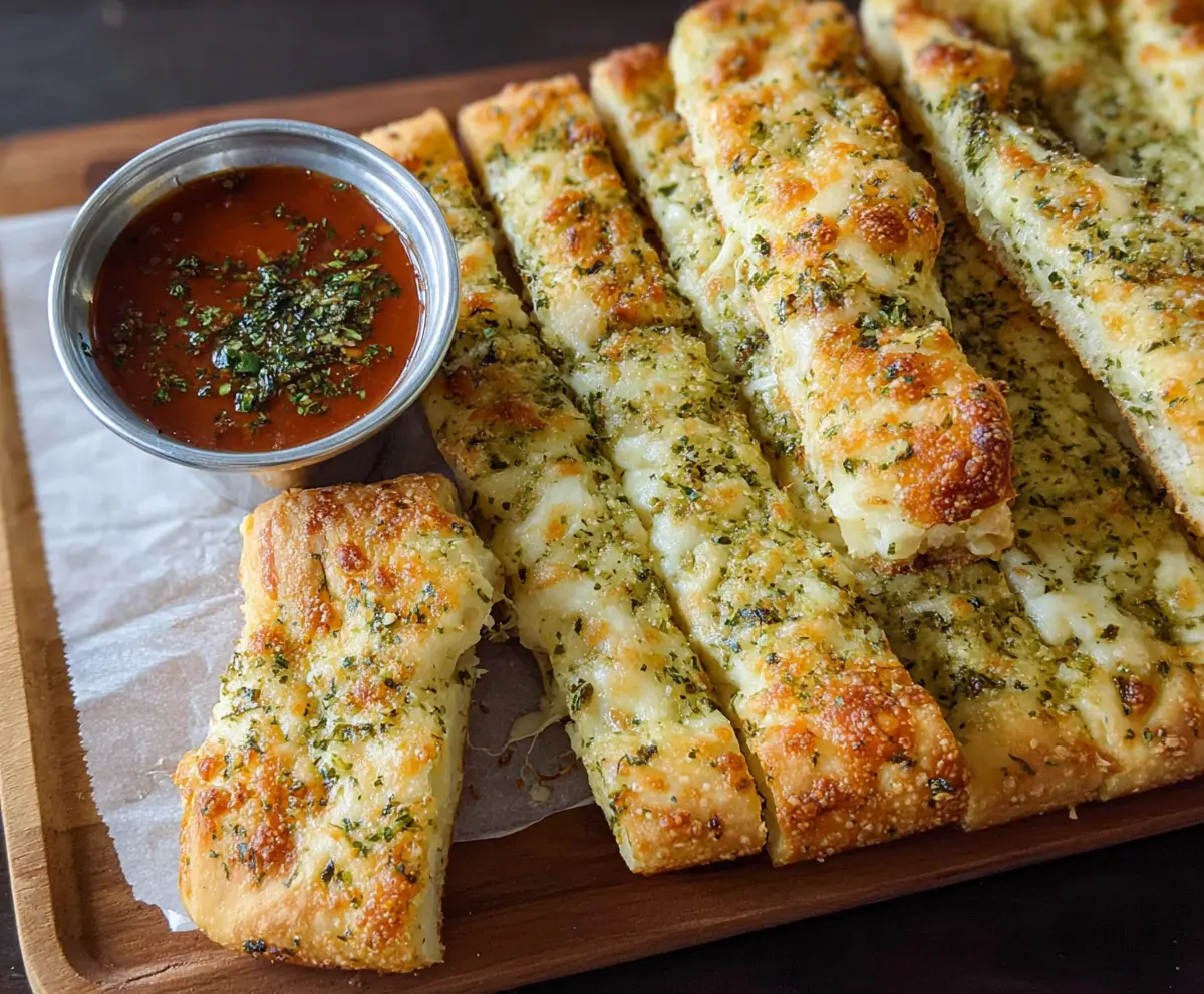 Crispy Cheesy Sourdough Breadsticks