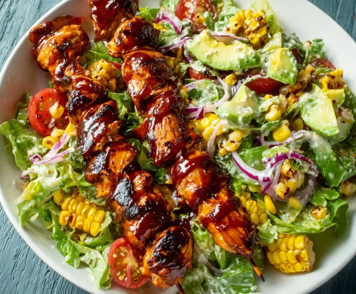 BBQ Chicken Skewer Salad Recipe