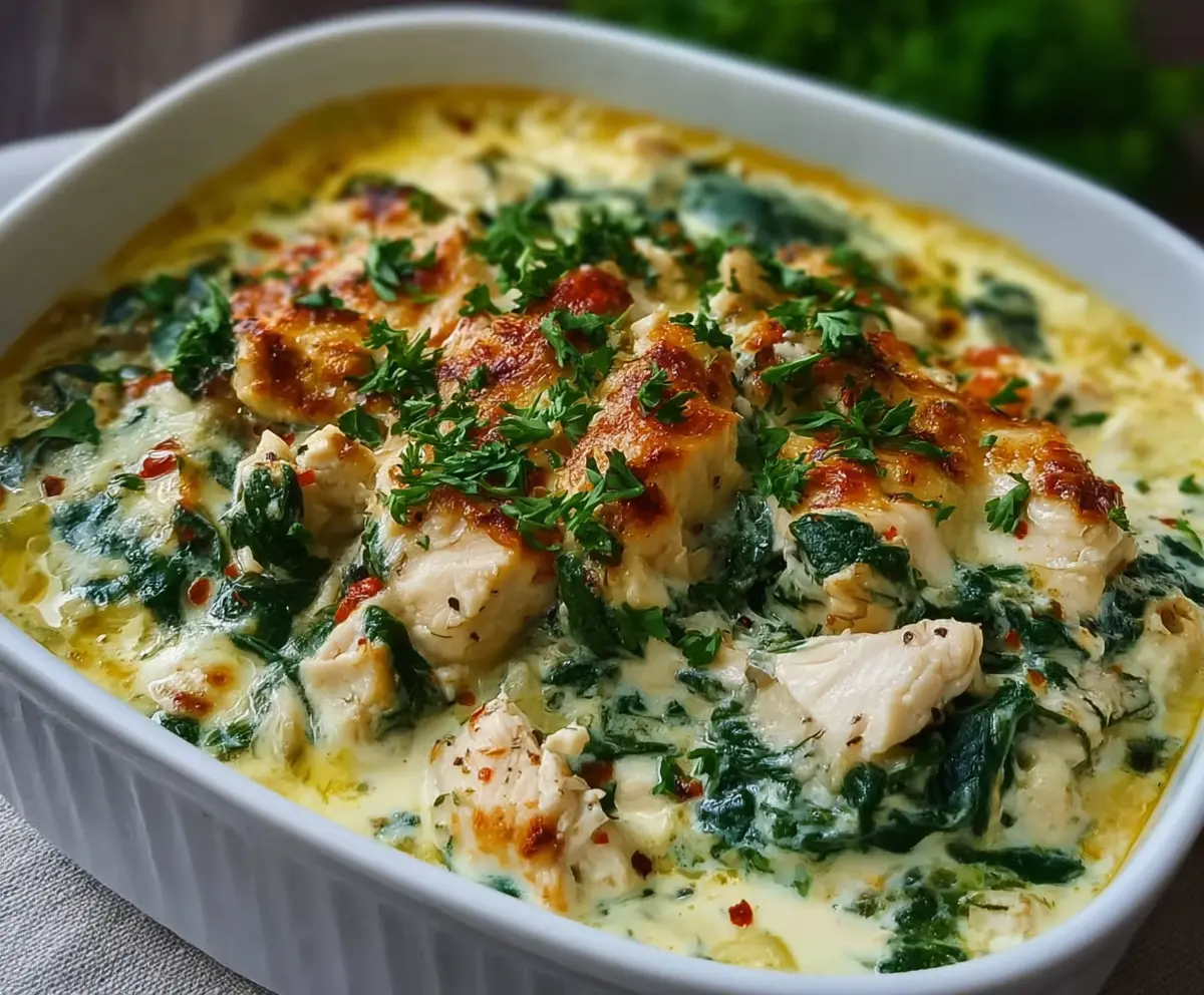 Easy Chicken Spinach Casserole