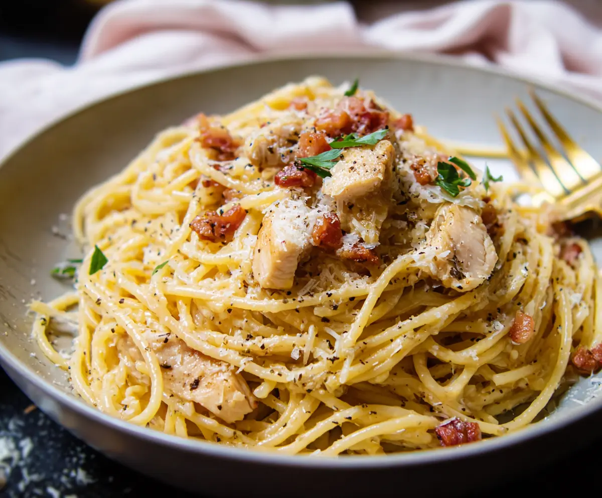 Easy Chicken Carbonara Pasta Recipe