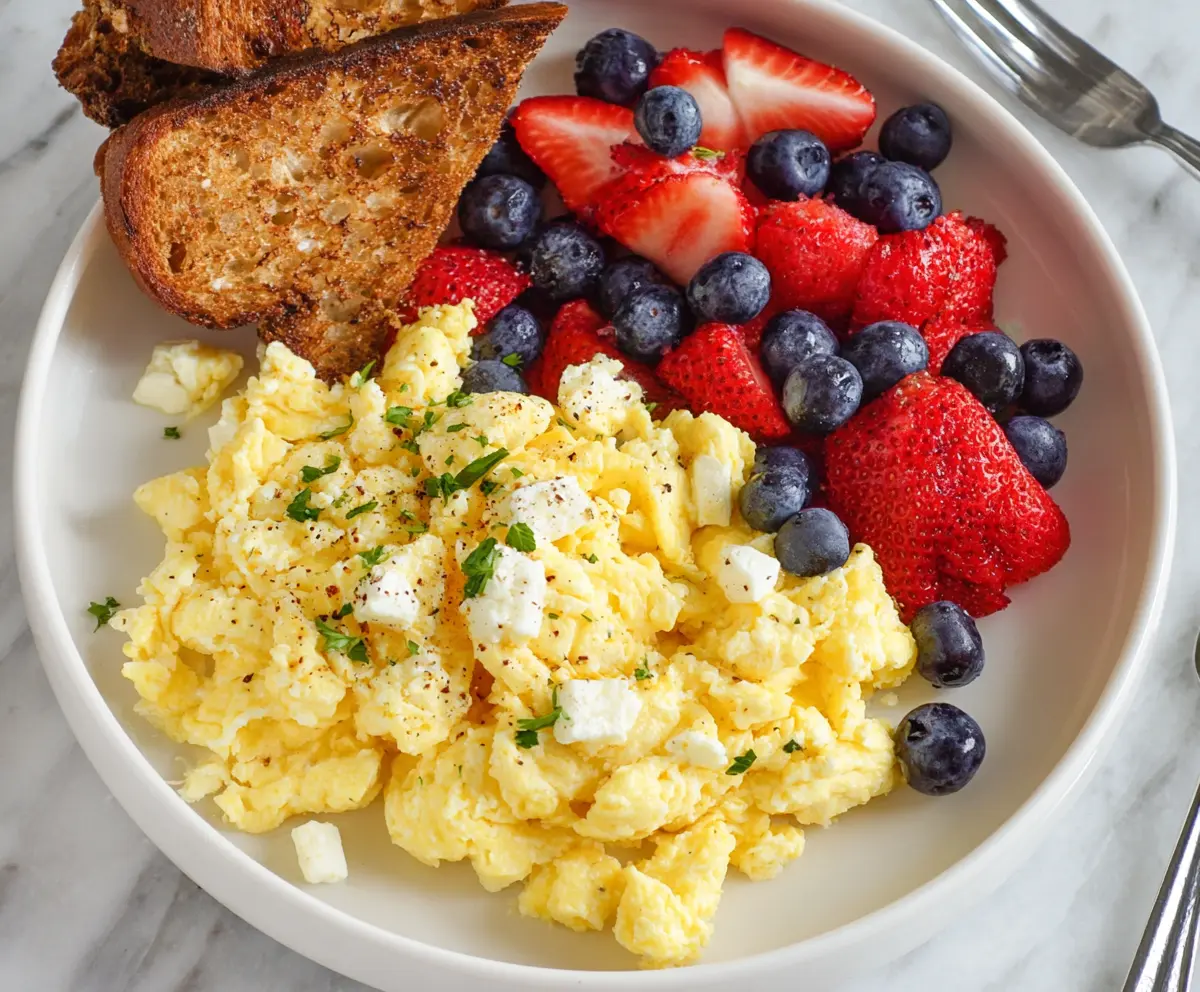 Creamy Cottage Cheese Scrambled Eggs
