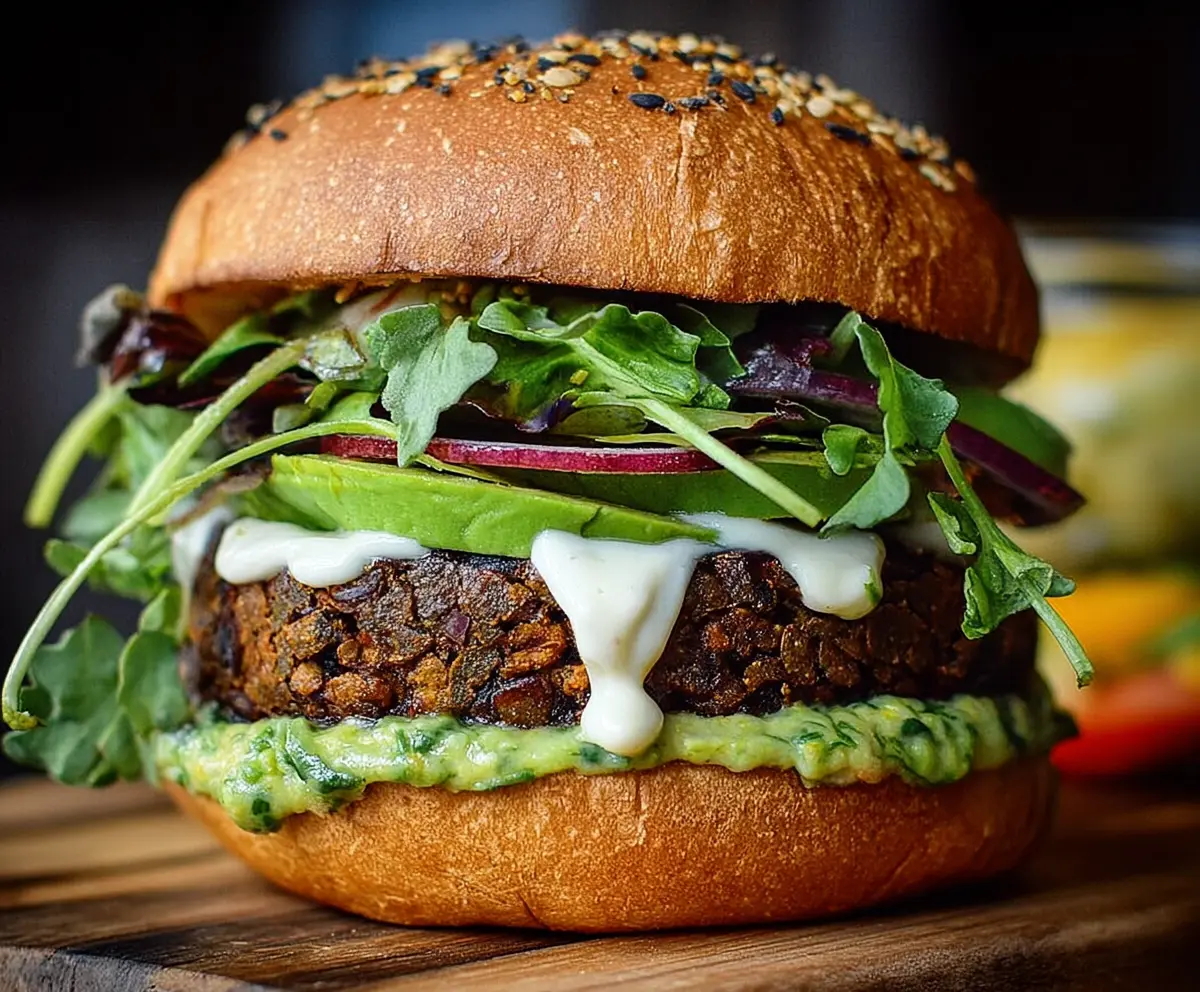 Tasty Green Goddess Black Bean Burger
