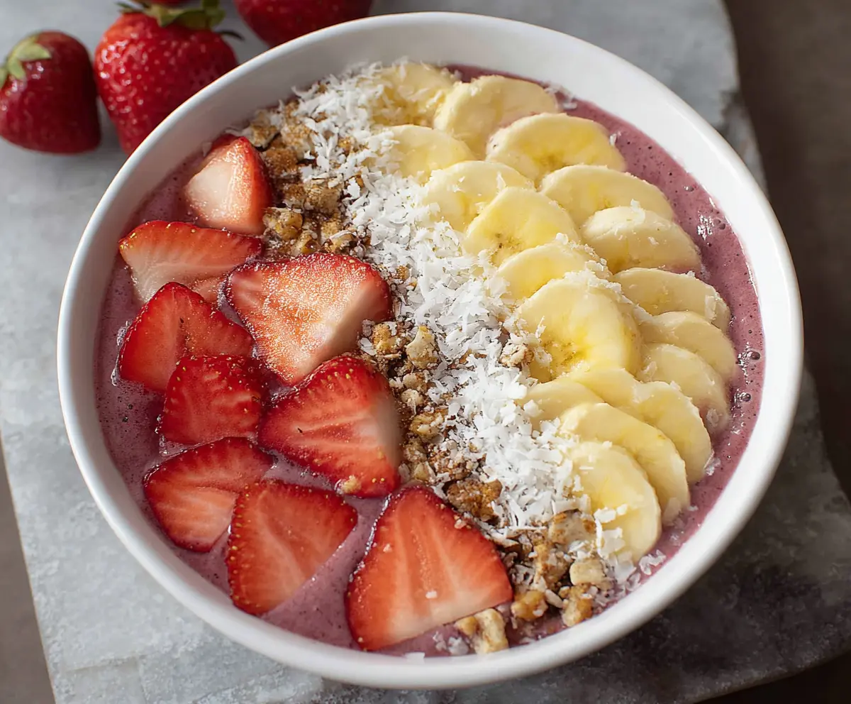 Easy Strawberry Banana Smoothie Bowl